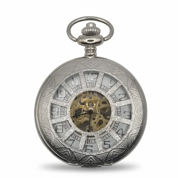 Silver Spoked Half Hunter Pocket Watch pocket watch
