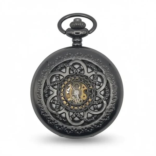 FAC-052-pocket-watch-2 Inter Weaving Arches Half Hunter Pocket Watch pocket watch