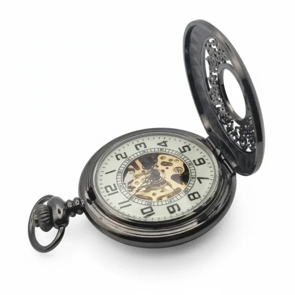FAC-055-pocket-watch-4 Glow Faced Half Hunter Pocket Watch