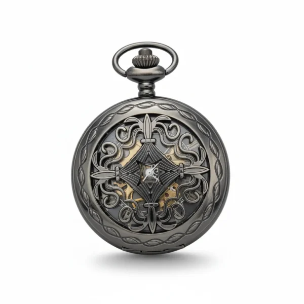 Dark Metal Pointing Dagger Half Hunter Pocket Watch pocket watch