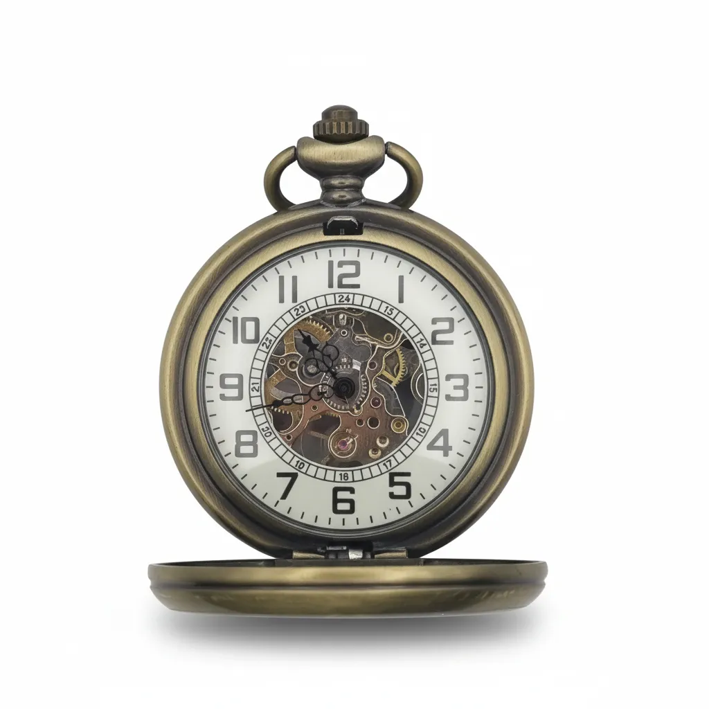 Orange And Brown Jewelled Hunter Pocket Watch - Image 2