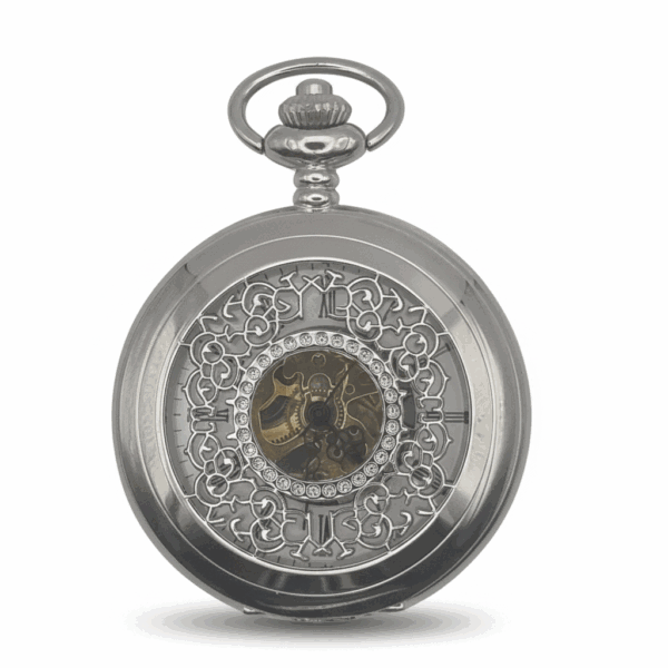 Silver Ringlets All Over Half Hunter Pocket Watch pocket watch