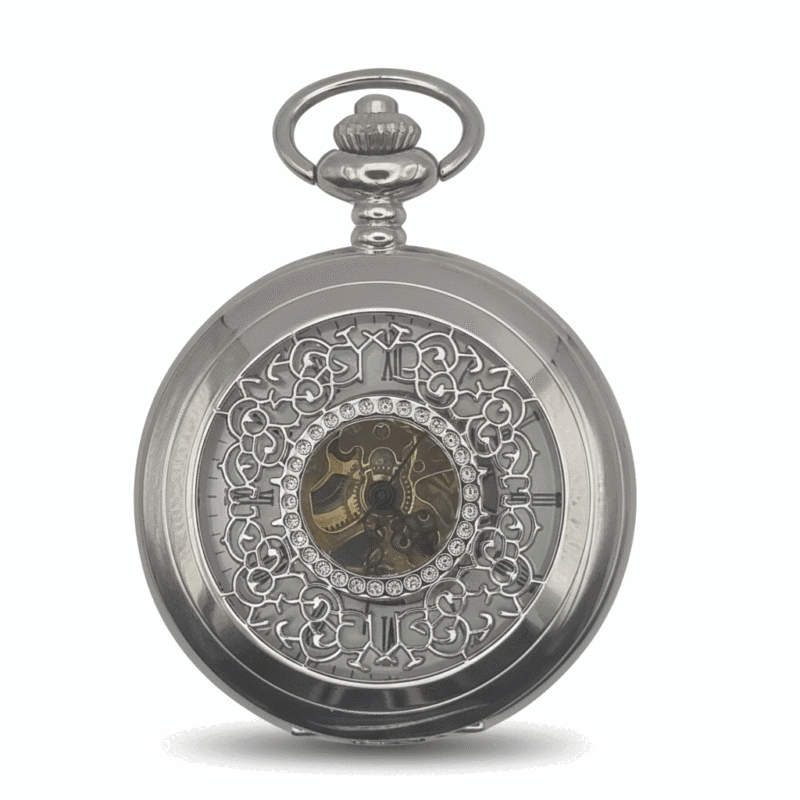 Silver Ringlets All Over Half Hunter Pocket Watch pocket watch