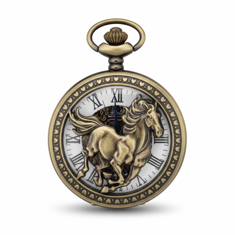 Racing Horse Half Hunter Pocket Watch pocket watch
