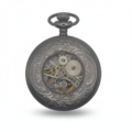 Wavy Black Half Hunter Pocket Watch With Blue