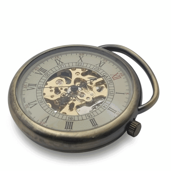 FAC-101-pocket-watch-3 Leather Strapped Gold Pocket Watch