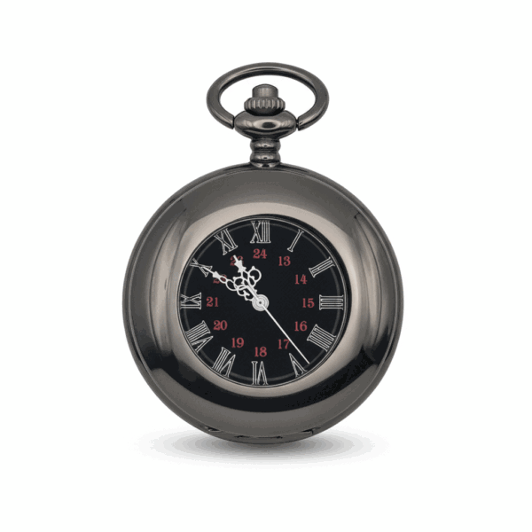 Polished Black Half Hunter Pocket Watch pocket watch
