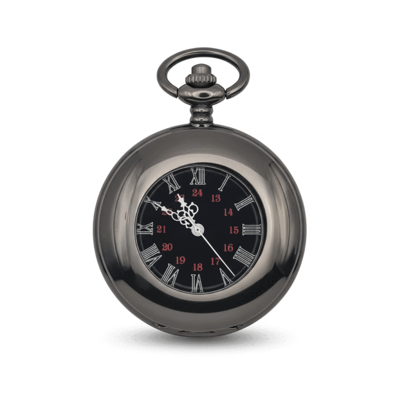 Polished Black Half Hunter Pocket Watch pocket watch