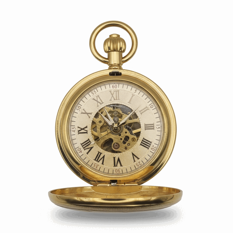 FAC-115-pocket-watch-3 Polished Gold Double Hunter Fob Watch