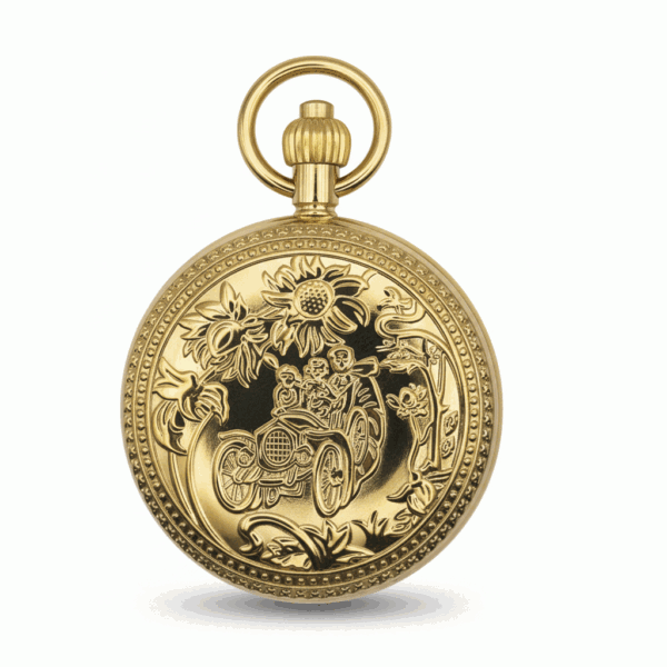 FAC-119-pocket-watch-1 Gold Vintage Car Double Hunter Fob Watch pocket watch