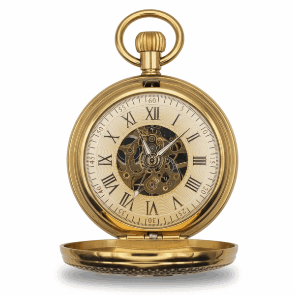 FAC-119-pocket-watch-3 Gold Vintage Car Double Hunter Fob Watch