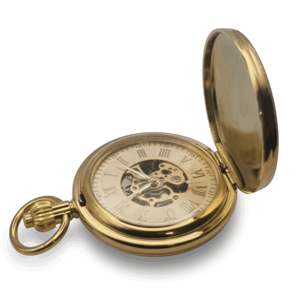 FAC-119-pocket-watch-4 Gold Vintage Car Double Hunter Fob Watch
