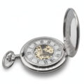 Polished Silver Half Hunter Pocket Watch
