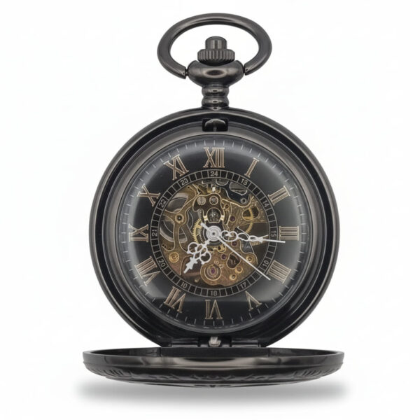 FAC124-pocket-watch-3 Black Pocket Watch