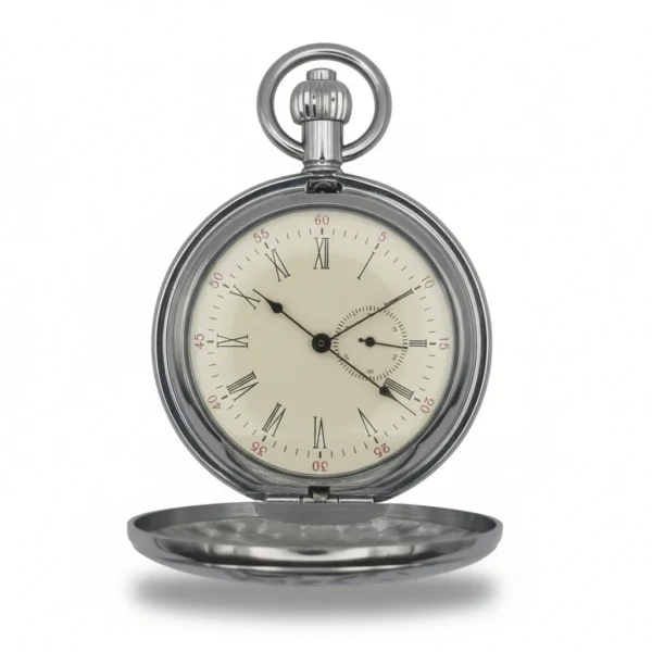 FAC150-pocket-watch-3 Polished Silver Locomotive Hunter Pocket Watch