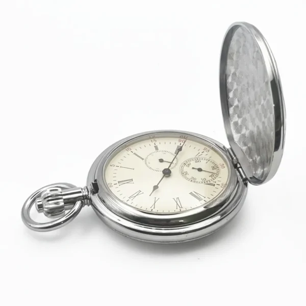 FAC150-pocket-watch-4 Polished Silver Locomotive Hunter Pocket Watch