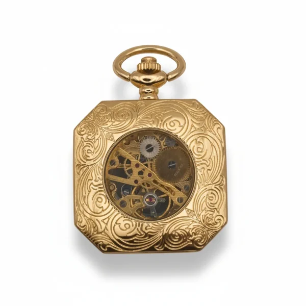 Gold Squircle Open Face Pocket Watch pocket watch