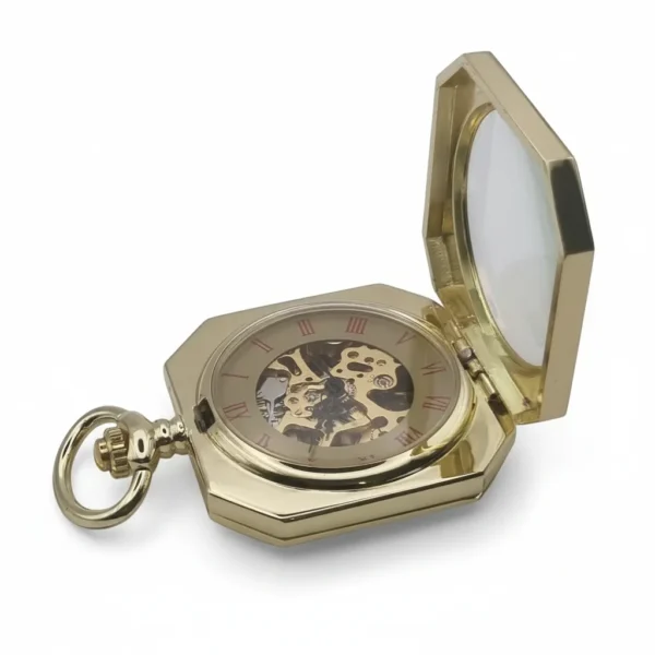 FAC154-pocket-watch-4 Gold Squircle Open Face Pocket Watch