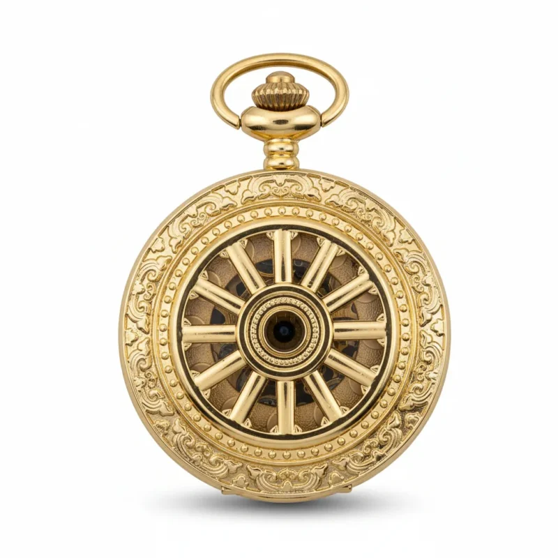 Golden Victorian Rim Hunter Pocket Watch pocket watch