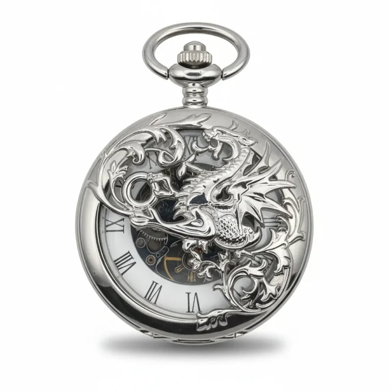 Dragon Symbol Half Hunter Pocket Watch pocket watch