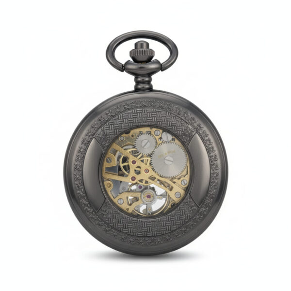 FAC177-pocket-watch-2 Black Pocket Watch