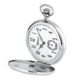 Gents 51mm Rhodium Plated Swiss Made Mechanical Pocket Watch