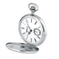 Gents 51mm Rhodium Plated Swiss Made Mechanical Pocket Watch