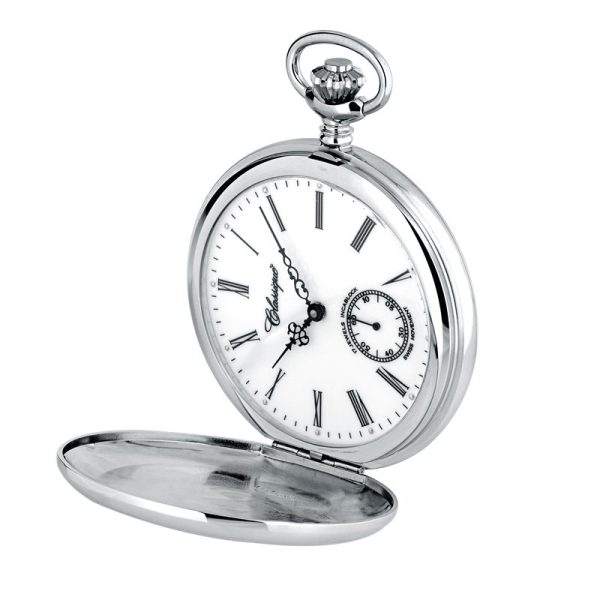 40-56W RO-800x800 Gents 51mm Rhodium Plated Swiss Made Mechanical Pocket Watch