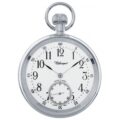 Gents 49mm Stainless Steel Mechanical Open Face Swiss Made Pocket Watch