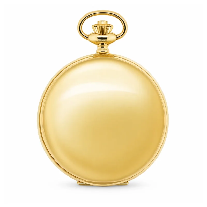 18ct. Solid Gold 51mm Mechanical Skeleton Swiss Movement Plain Pocket Watch