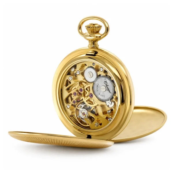 18ct. Solid Gold 51mm Mechanical Skeleton Swiss Movement Plain Pocket Watch - image 4 18ct. Solid Gold 51mm Mechanical Skeleton Swiss Movement Plain Pocket Watch