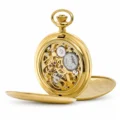 18ct. Solid Gold 51mm Mechanical Skeleton Swiss Movement Pocket Watch