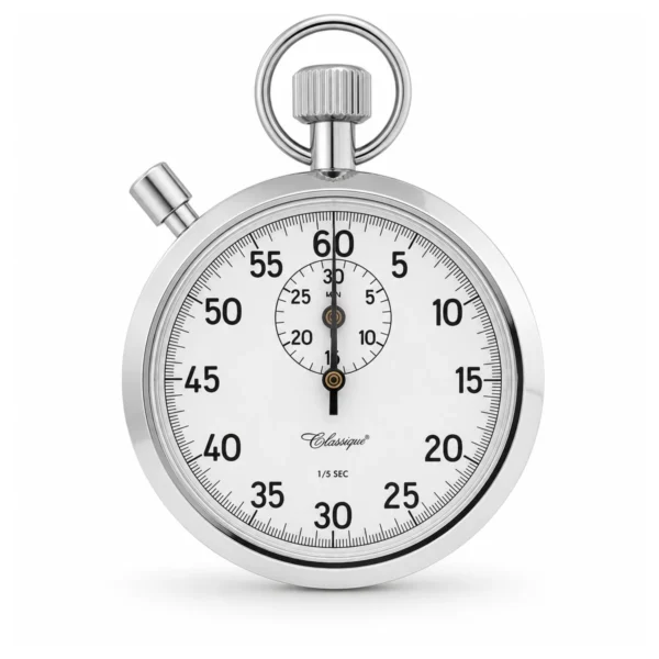 55mm Chronograph Stainless Steel German Made Stopwatch - image 1 55mm Chronograph Stainless Steel German Made Stopwatch
