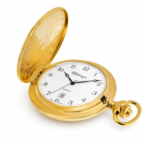 Gents 41mm Gold Plated Swiss Quartz Pocket Watch