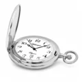 Gents 41mm Rhodium Plated Swiss Quartz Pocket Watch