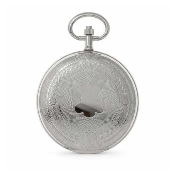 Gents 41mm Rhodium Plated Swiss Quartz Pocket Watch