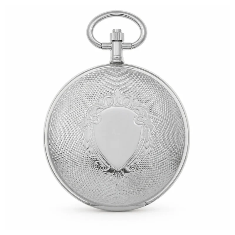 Gents 41mm Rhodium Plated Swiss Quartz Pocket Watch