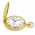 Gents 42mm Plain Brushed Gold Plated Swiss Quartz Pocket Watch