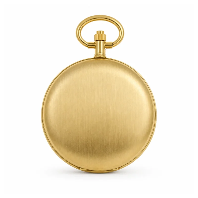 Gents 48mm Brushed Gold Plated Swiss Quartz Pocket Watch