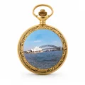 Gents 48mm Gold Plated Harbour Enamel Swiss Quartz Pocket Watch