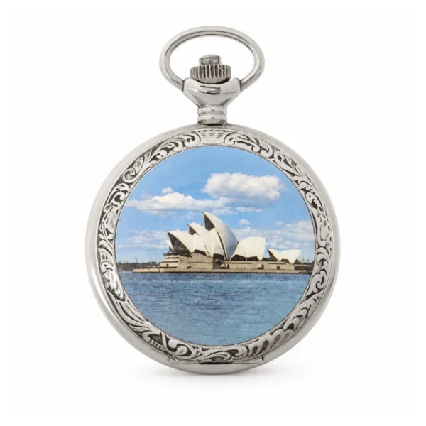 Gents 48mm Gold Plated Opera Enamel Swiss Quartz Pocket Watch
