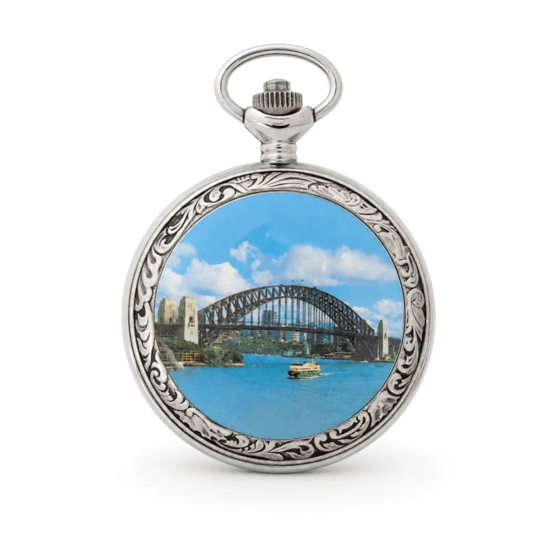 Gents 48mm Gold Plated Opera Enamel Swiss Quartz Pocket Watch – image 2 Gents 48mm Gold Plated Opera Enamel Swiss Quartz Pocket Watch