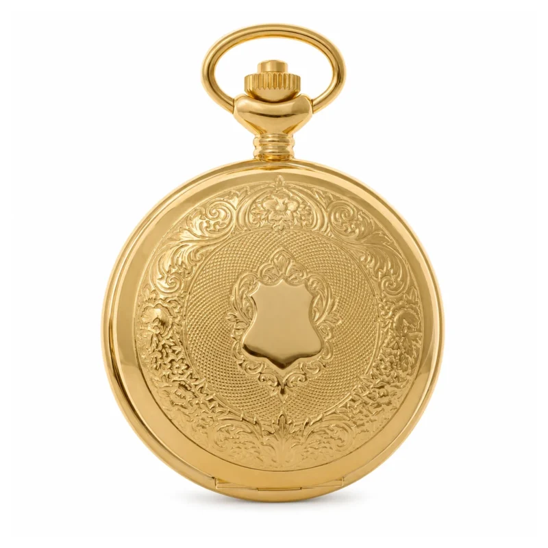 Gents 48mm Gold Plated Stainless Steel Swiss Quartz Pocket Watch