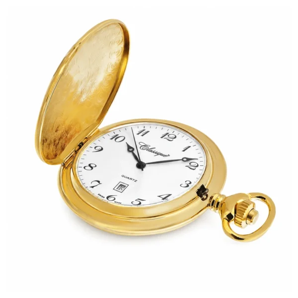 Gents 48mm Gold Plated Swiss Quartz Pocket Watch - image 2 Gents 48mm Gold Plated Swiss Quartz Pocket Watch
