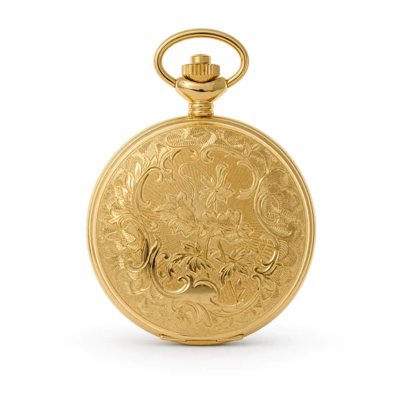 Gents 48mm Gold Plated Swiss Quartz Pocket Watch