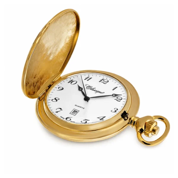 Gents 48mm Gold Plated Swiss Quartz Pocket Watch - image 3 Gents 48mm Gold Plated Swiss Quartz Pocket Watch