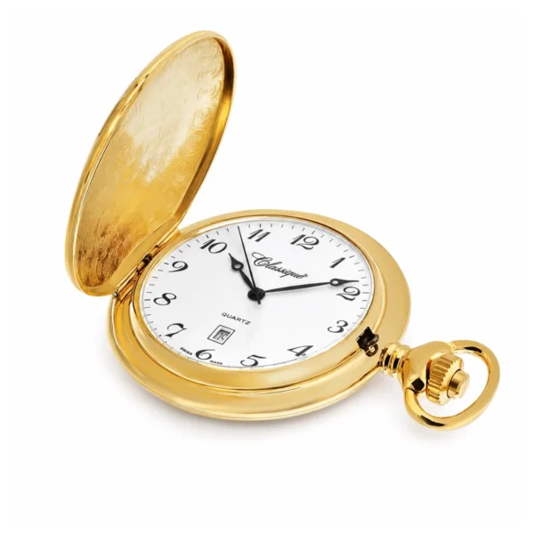 Gents 48mm Gold Plated Swiss Quartz Pocket Watch - image 3 Gents 48mm Gold Plated Swiss Quartz Pocket Watch