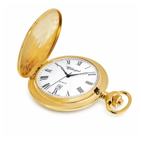Gents 48mm Gold Plated Swiss Quartz Pocket Watch - image 4 Gents 48mm Gold Plated Swiss Quartz Pocket Watch