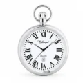 Gents 48mm Open Face All Stainless Steel Swiss Quartz Pocket Watch
