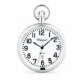 Gents 48mm Open Face All Stainless Steel Swiss Quartz Pocket Watch